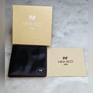 Nina Ricci Mens' Black Leather Card Holder W/ box & Dustbag